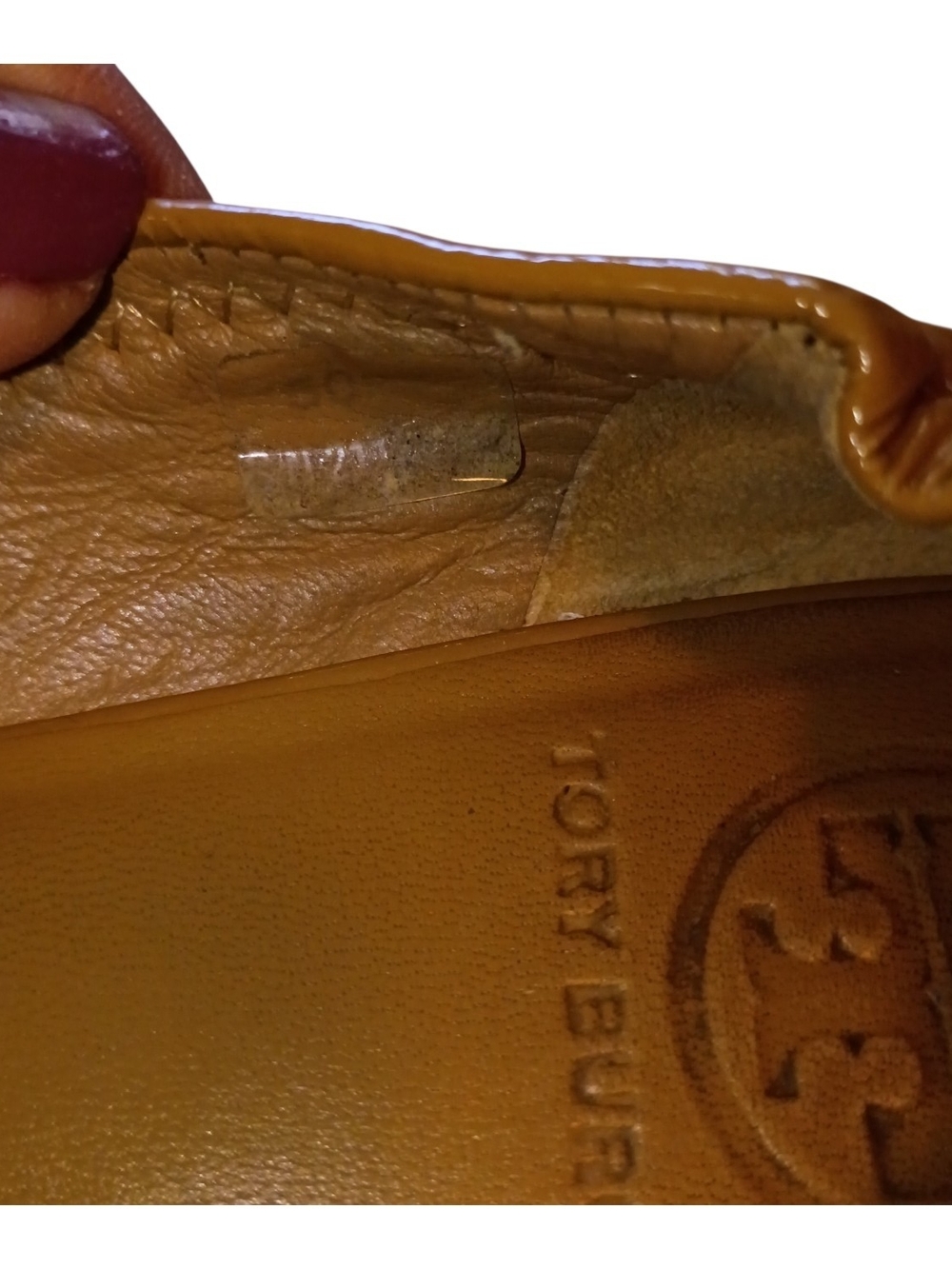 Tory Burch Tan Leather Logo Ballet Flats - Picture 8 of 8
